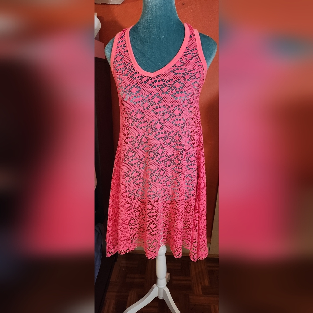 Pink bathing suit cover up